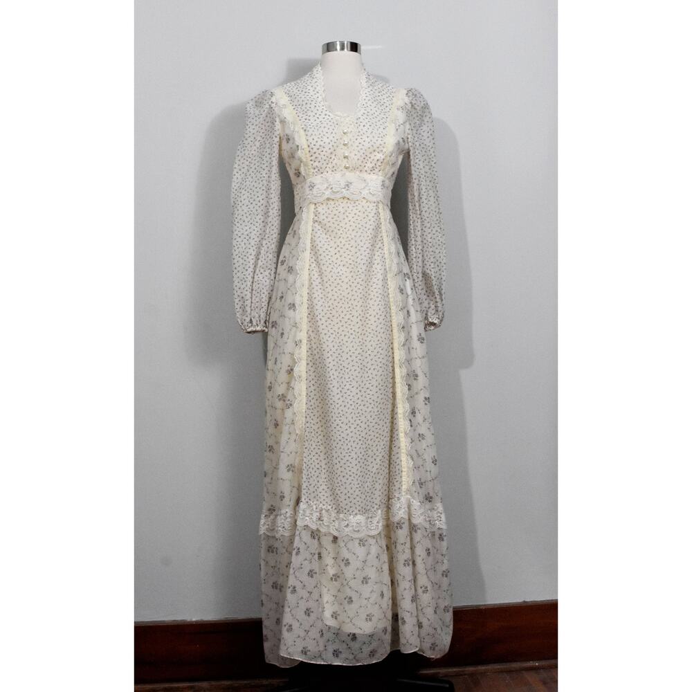Gunne Sax Style 70s Maxi Dress